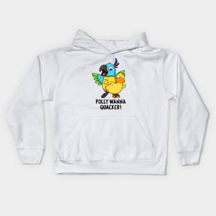 Polly Wanna Quacker Funny Animal Pun Kids Hoodie